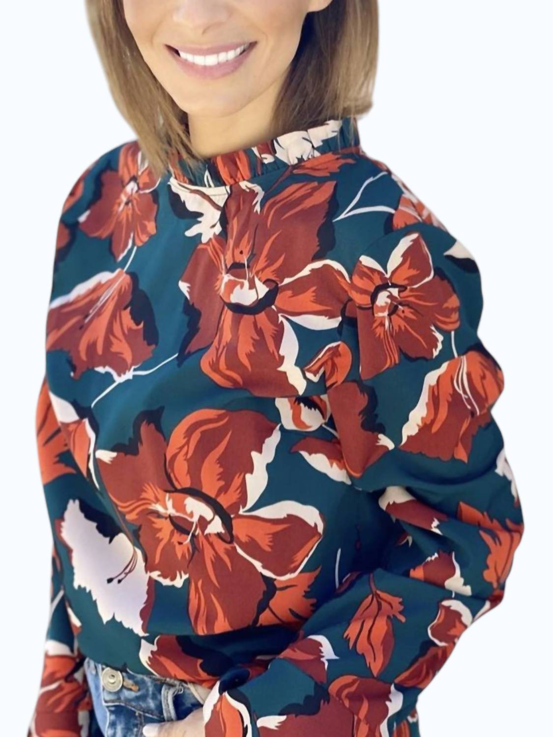 Umgee - Mock Neck Solid Knot Top