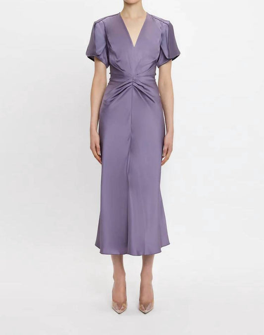 Victoria Beckham - Gathered V-neck Midi Dress