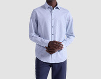Bugatchi Uomo Mosaic Tiles 8 Way Stretch Shirt in sky - men's shirt
