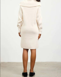 Skies Are Blue - Zip-Up Mock Neck Sweater Dress