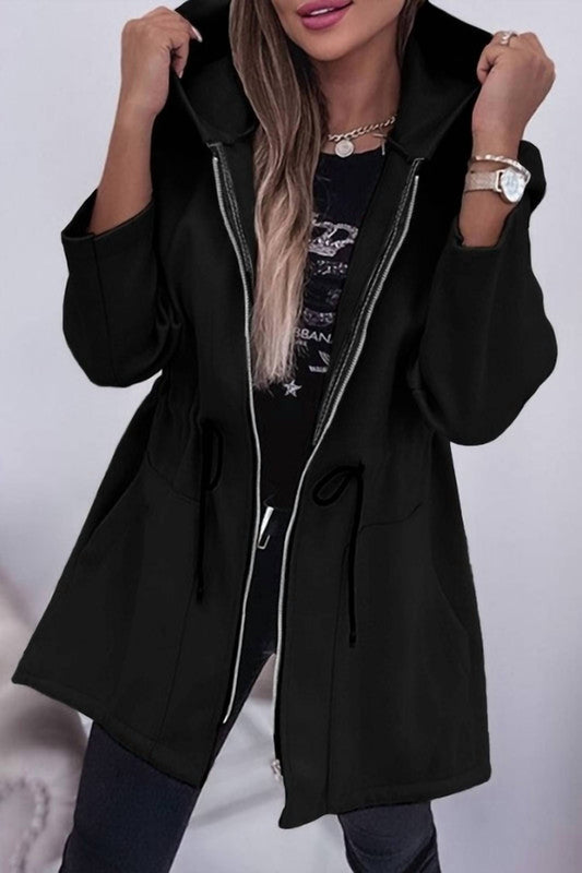 Ontinva - Women's Alaina Hooded Drawstring Waist Jacket