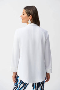 Joseph Ribkoff - Collared Long Sleeve Gauze Top
