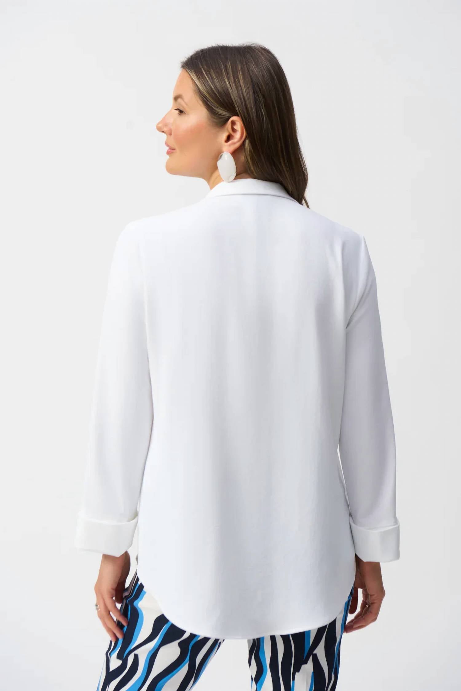 Joseph Ribkoff - Collared Long Sleeve Gauze Top