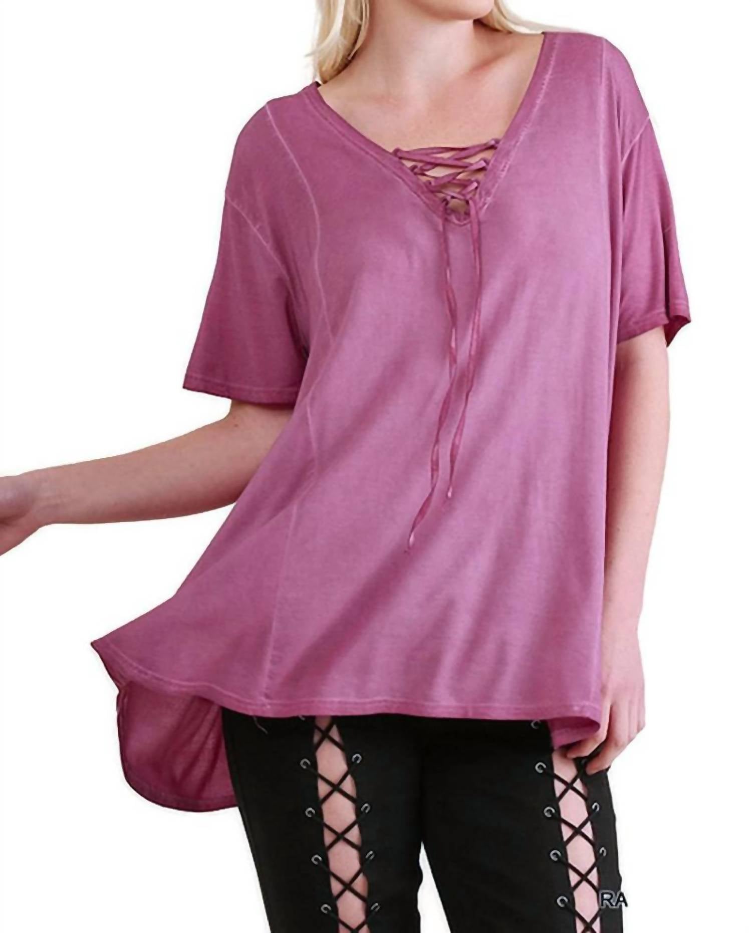 Umgee - Mineral Washed Criss Cross Tunic - Plus