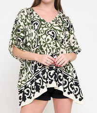 Meet Me In Santorini - Scroll Tunic Top