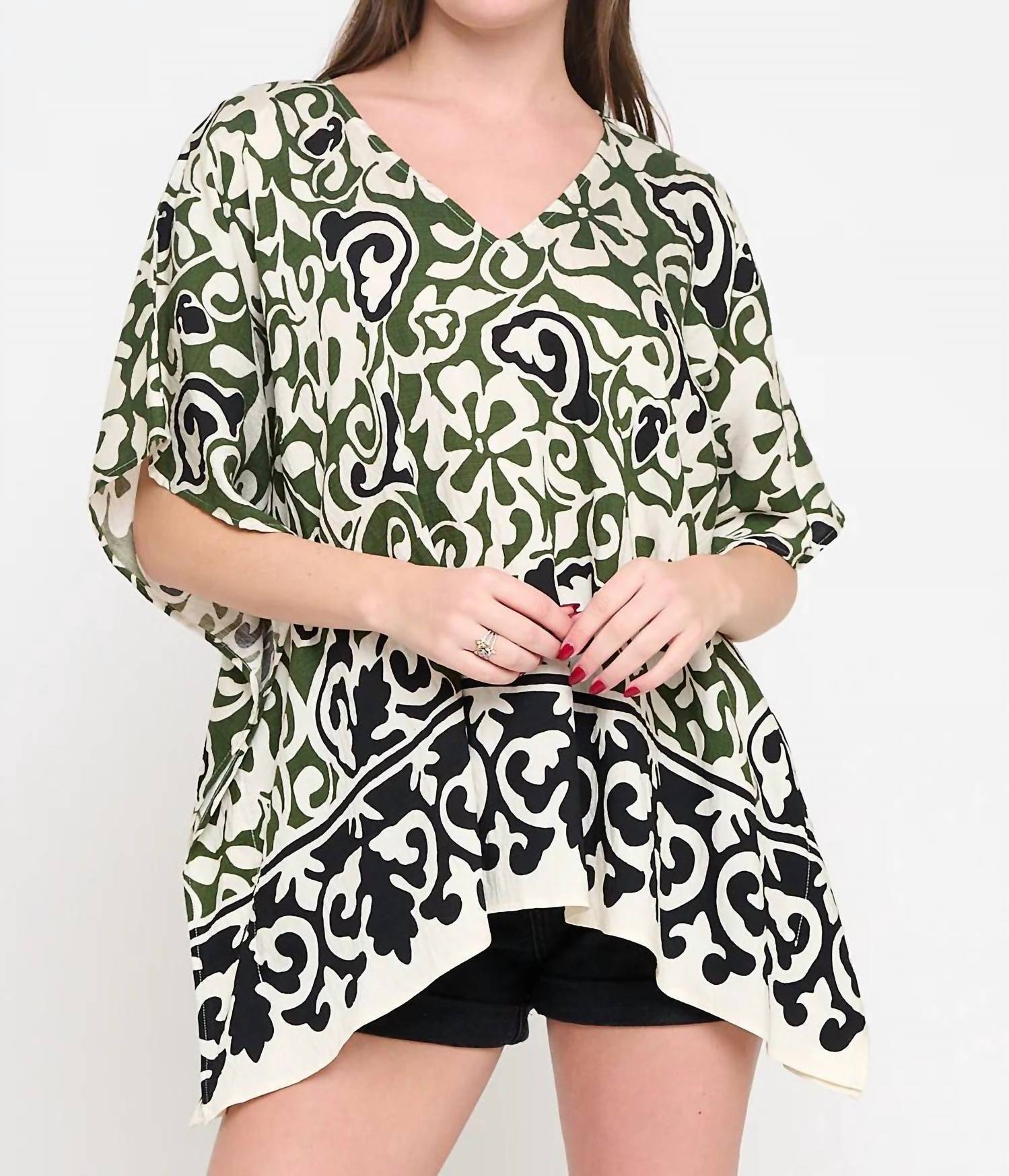 Meet Me In Santorini - Scroll Tunic Top