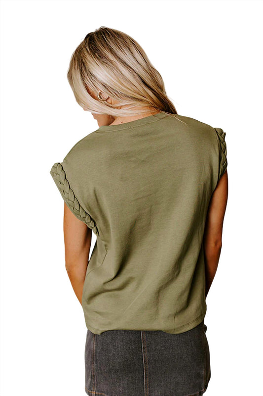 Entro - Short Sleeve Braided Twist Top