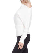 iltm Demi Solid Butter Off-shoulder Top in ivory - women's long sleeve top - alternate view