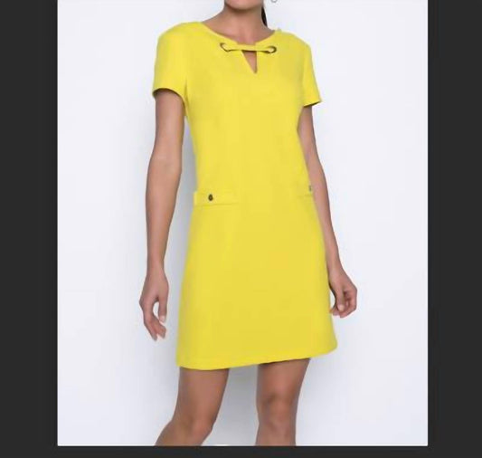 Yellow dress w Silver Hardware