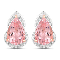 Diana M Jewels Women's Pear Natural Pink Morganite Stud Earrings (2.37 Ct) - Classic Plus in 14k rose gold - women's jewelry