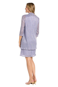 R&M Richards - Solid Metallic Jacket Dress Set