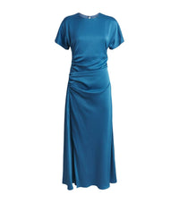 SIMKHAI Marabella Draped Midi Dress in washed indigo - women's dress - view 4