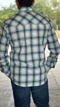 Wrangler - Sawtooth Pocket Plaid Western Snap Shirt