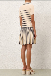 Zimmermann - Luna Striped Polo Mini Dress