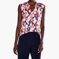 Nic + Zoe Francine Floral Ikat Live Tank Top in blue multi - women's tank top