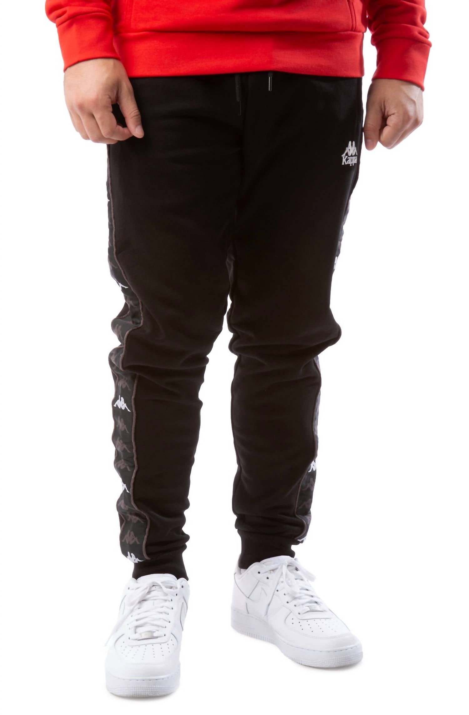 Kappa Kid's 222 Banda Alanz 3 Sweatpants in black grey white - kids' joggers
