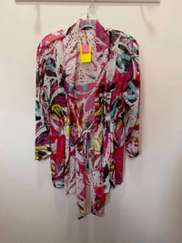 Cheryl Nash - Women's Tiki Print Tie Front Top