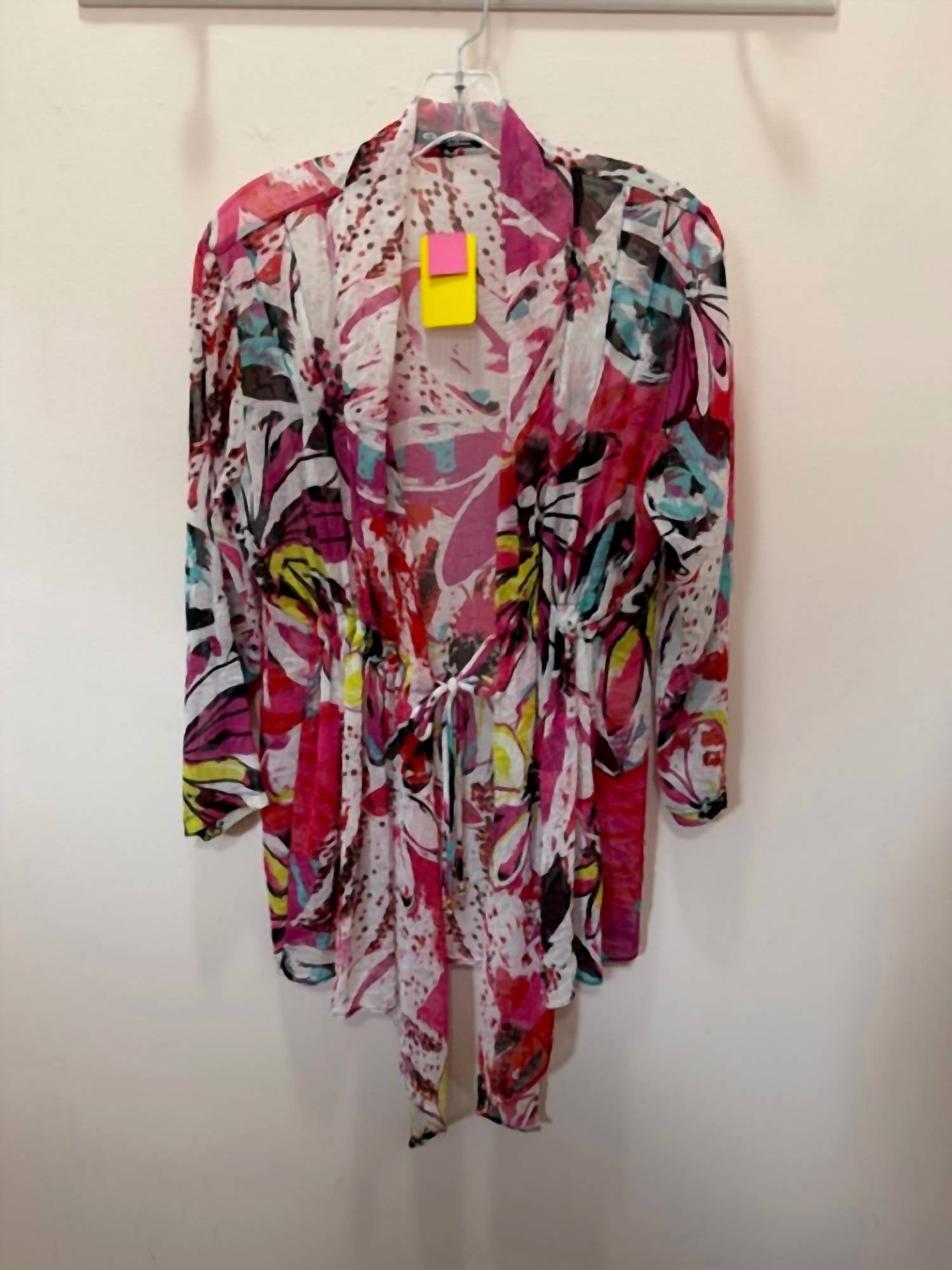 Cheryl Nash - Women's Tiki Print Tie Front Top