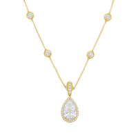 Diana M Jewels - Women's Pear & Round Lab-Grown Diamond Pendant Necklace (8.00 Ct) - Elegant Plus
