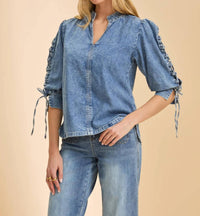Fdj - Lace Up Sleeve Shirt