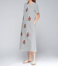 Vilagallo - Embroidered Clara Midi Dress