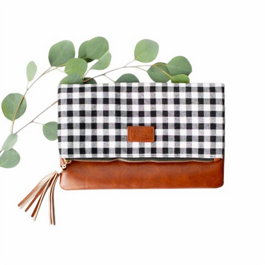 Funky Monkey - Fold Over Buffalo Check Clutch