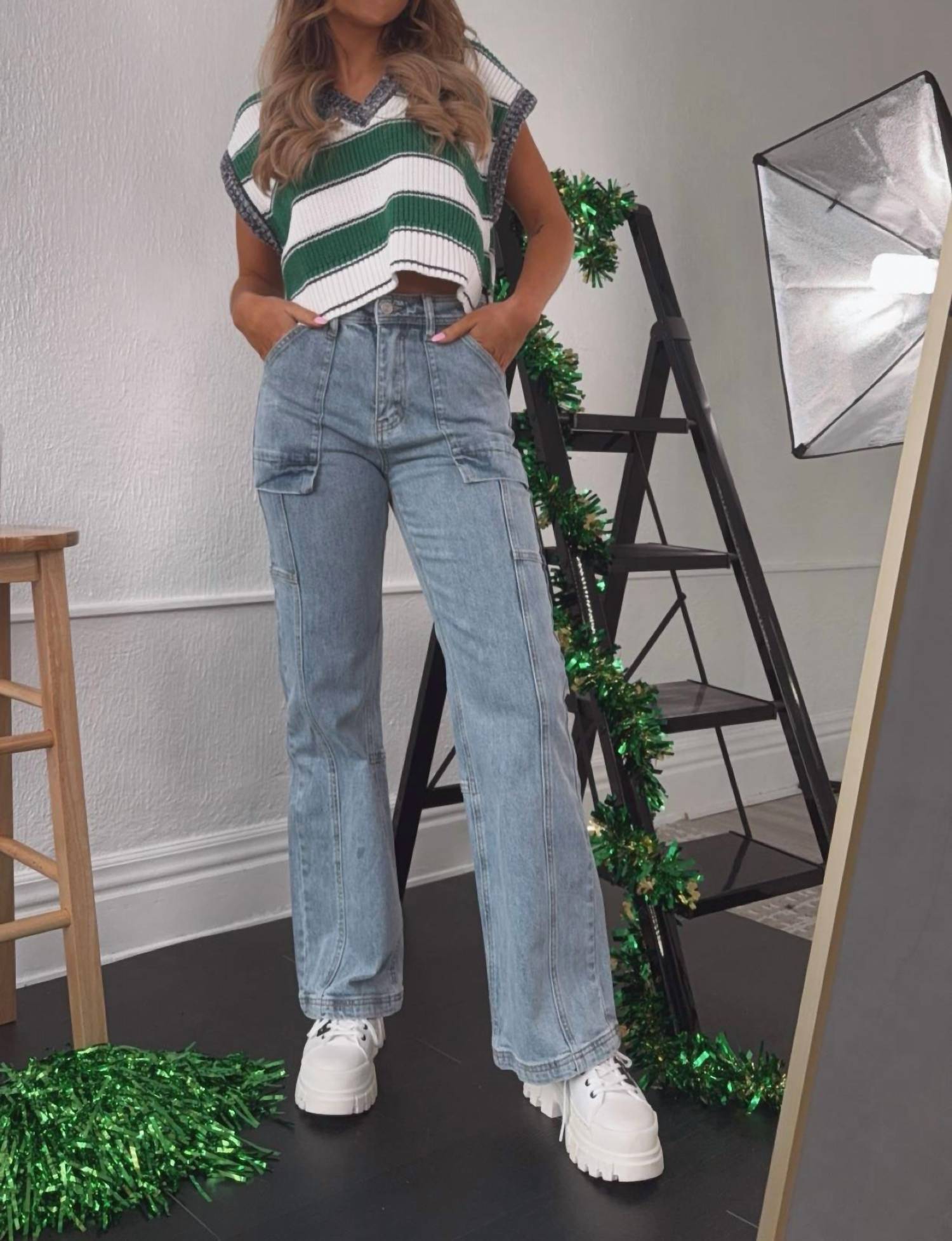 Everyday Chic Boutique - Madison Cargo Jeans