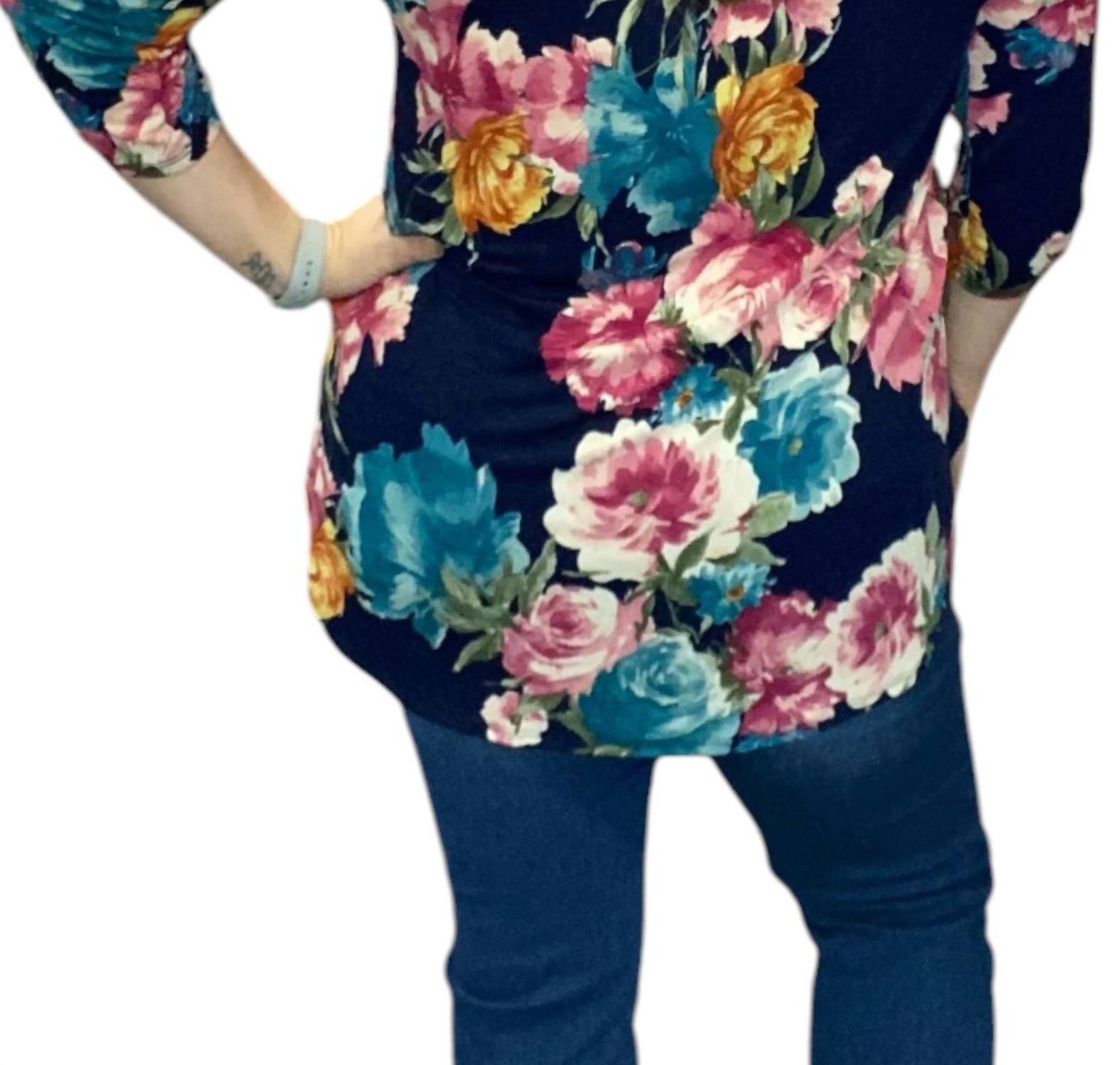 Honeyme - Floral Gabby Tunic Top