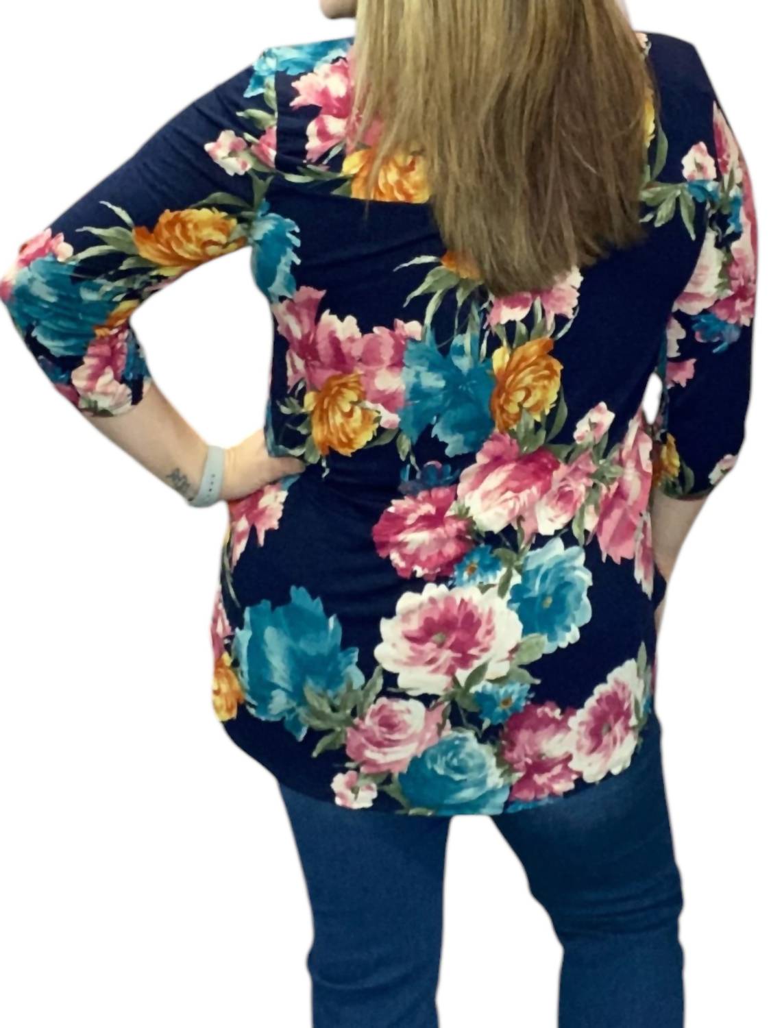 Honeyme - Floral Gabby Tunic Top