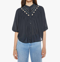 Mother V-yoke Shirt in trifecta - women's blouse