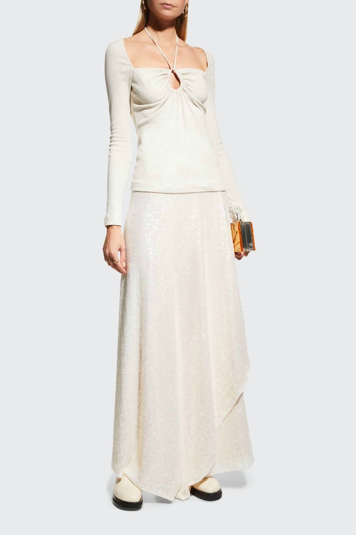 Rosetta Getty - Ruched Drawstring Cutout Top