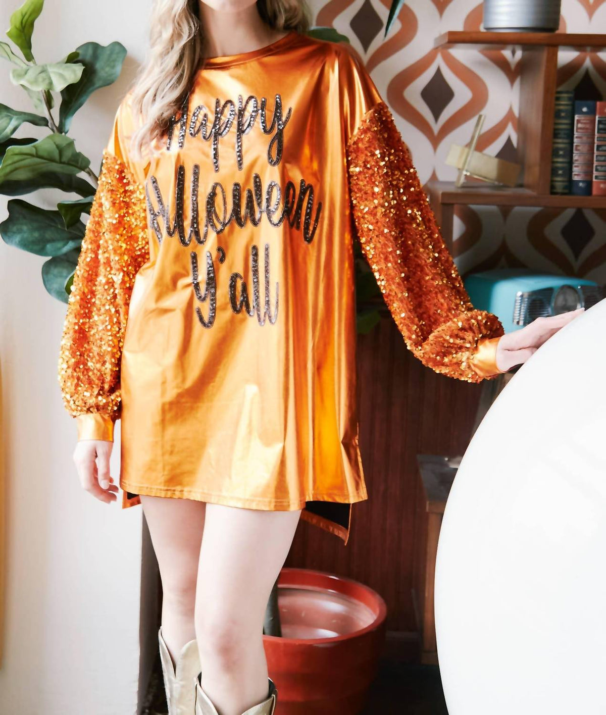 Fantastic Fawn - Happy Halloween Sequin Mini Dress
