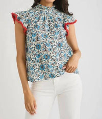 Thml - Women's Fringe Sleeve High Neck Top