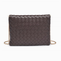 Urban Expressions Women's Woven Clutch Crossbody Bag in espresso - women's bag - alternate view