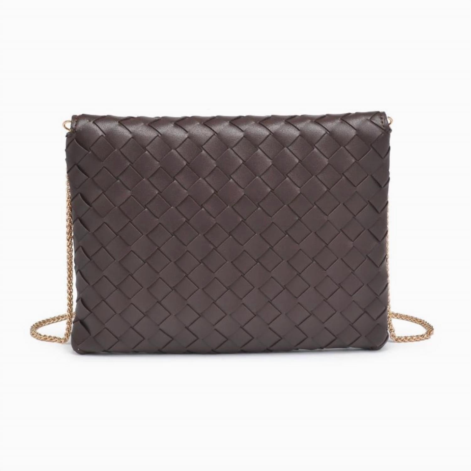 Urban Expressions Women's Woven Clutch Crossbody Bag in espresso - women's bag - alternate view