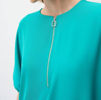 Joseph Ribkoff - Zip Front Puff Sleeve Shift Dress