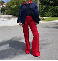 Ines de la Fressange Women's Charlotte Pants in red - women's pants - alternate view