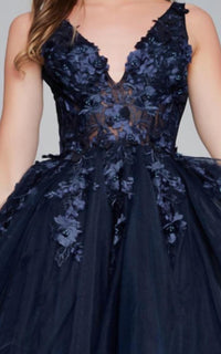 Jovani - Fit & Flare Tulle Cocktail Dress