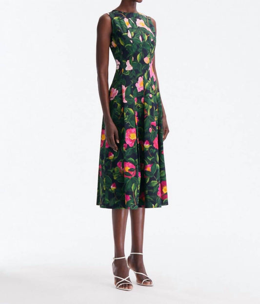 Oscar De La Renta - Camellia Poplin Midi Dress