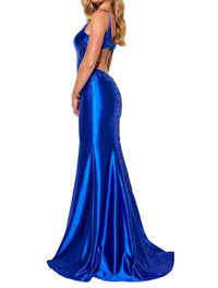 Faviana - Shiny Satin Long Dress