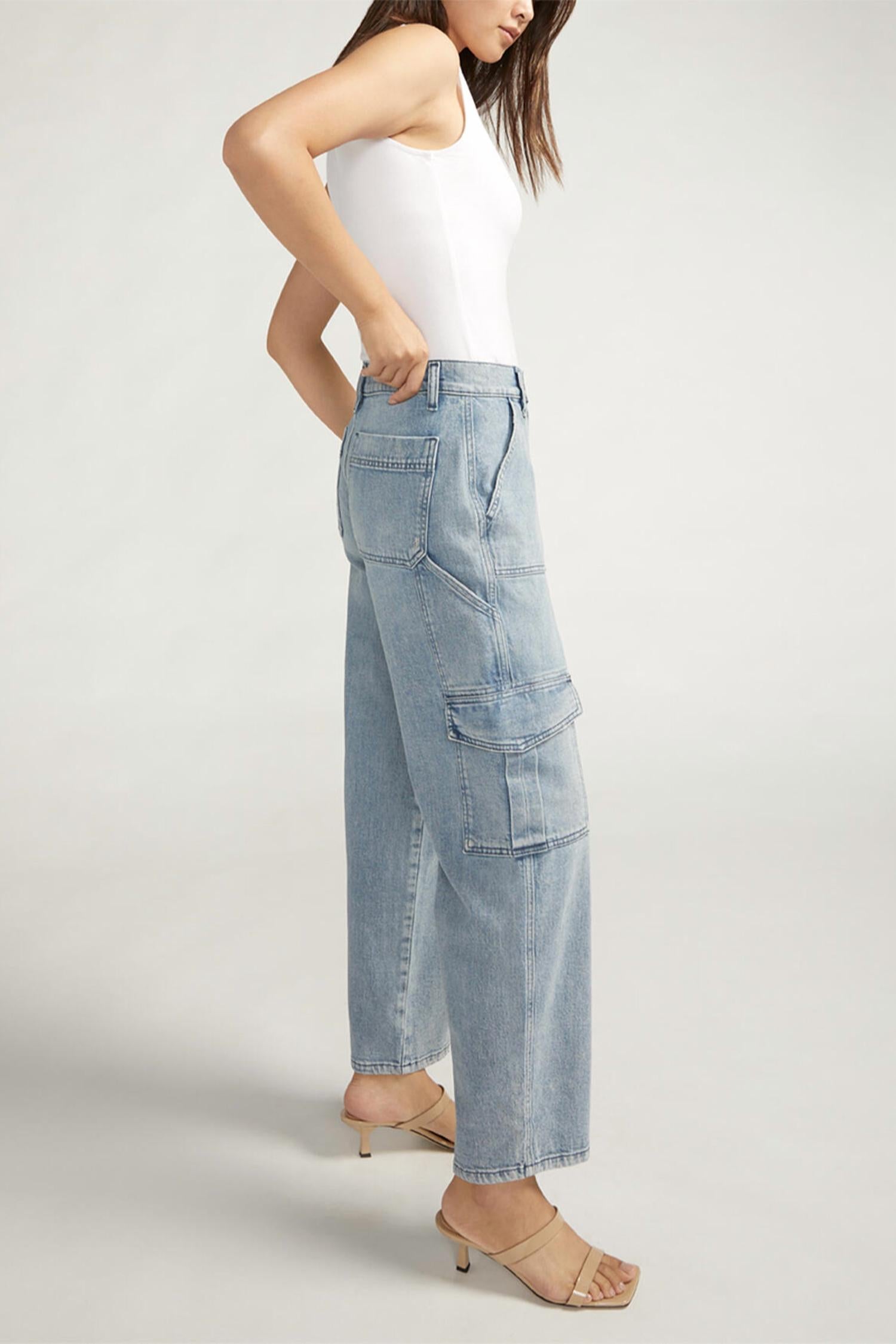 Silver Jeans Co - Utility Cargo Mid Rise Straight Leg