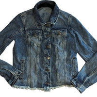 Tiana Designs - Women's Cropped Denim Jacket decorated with Bride Glass Beads