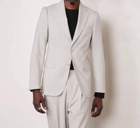 Officine Générale Giovanni Italian Virgin Wool Jacket in stone - men's jacket - detail view