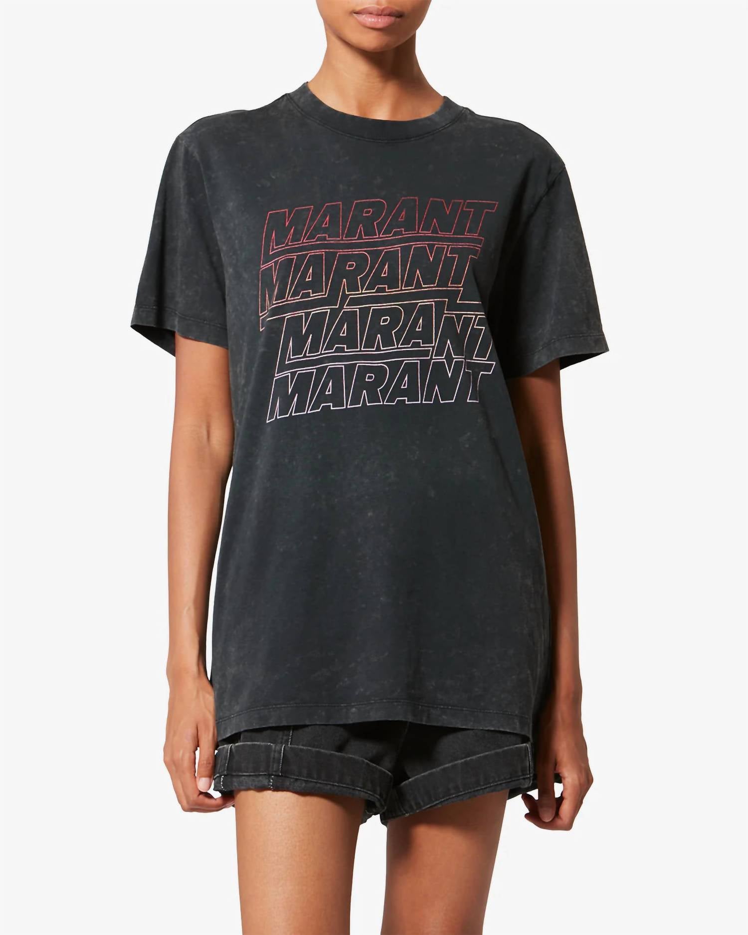 ISABEL MARANT Zoeline Short Sleeve T-shirt in offblack - women's t-shirt