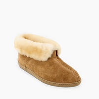 MINNETONKA Men's Sheepskin Ankle Boots in golden tan - men's boots
