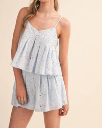 Klesis - Eyelet Pleated Skort Set