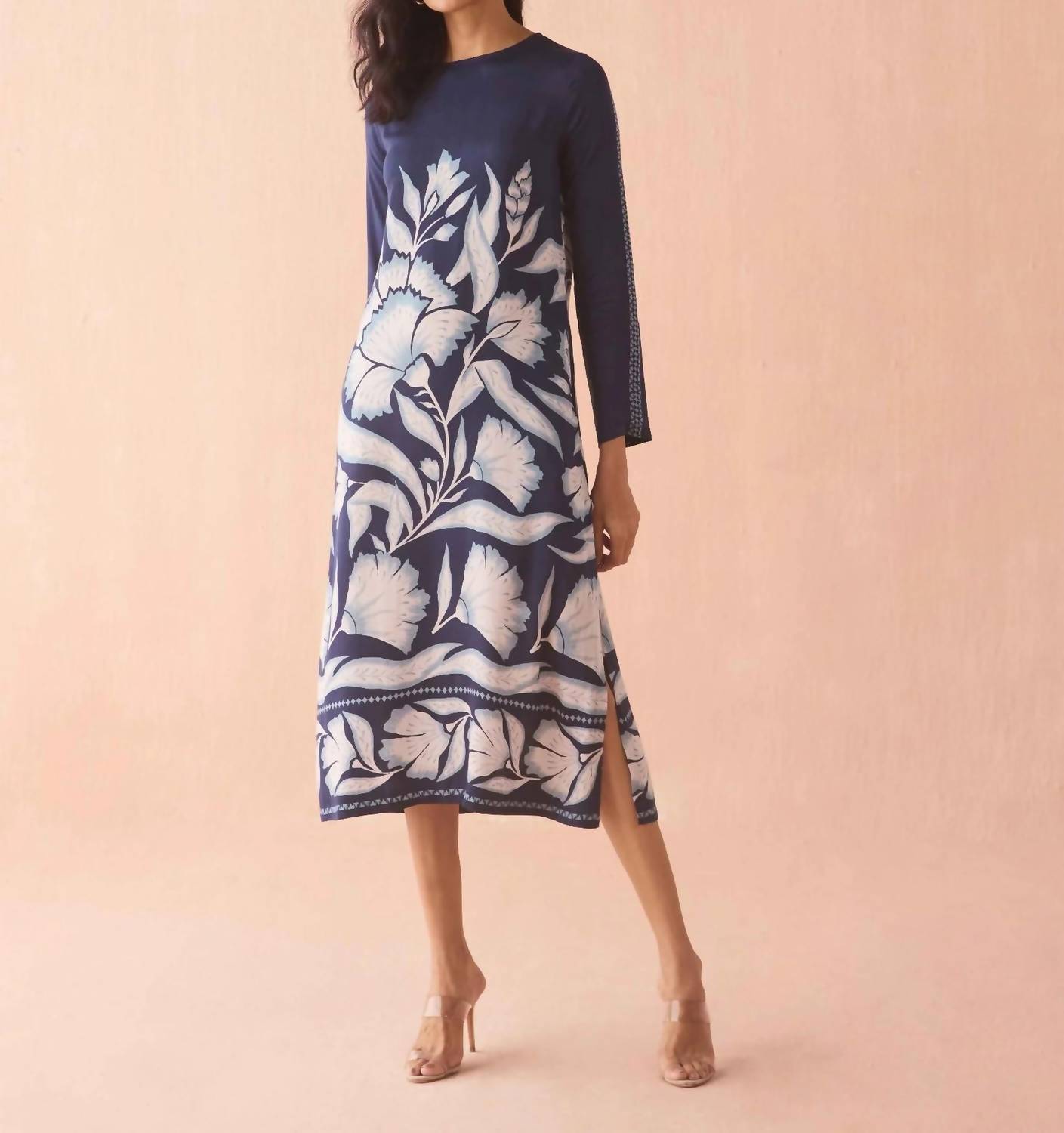 OMIKA Lara Midi Dress in adelaide mariner - women's dress