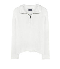 Wooden Ships - Open Knit Zip Long Sleeve Top