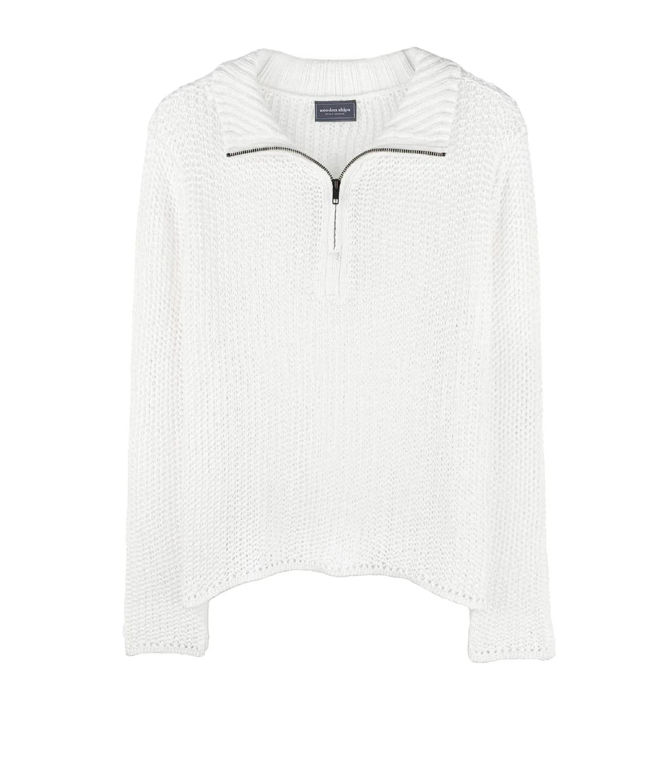 Wooden Ships - Open Knit Zip Long Sleeve Top