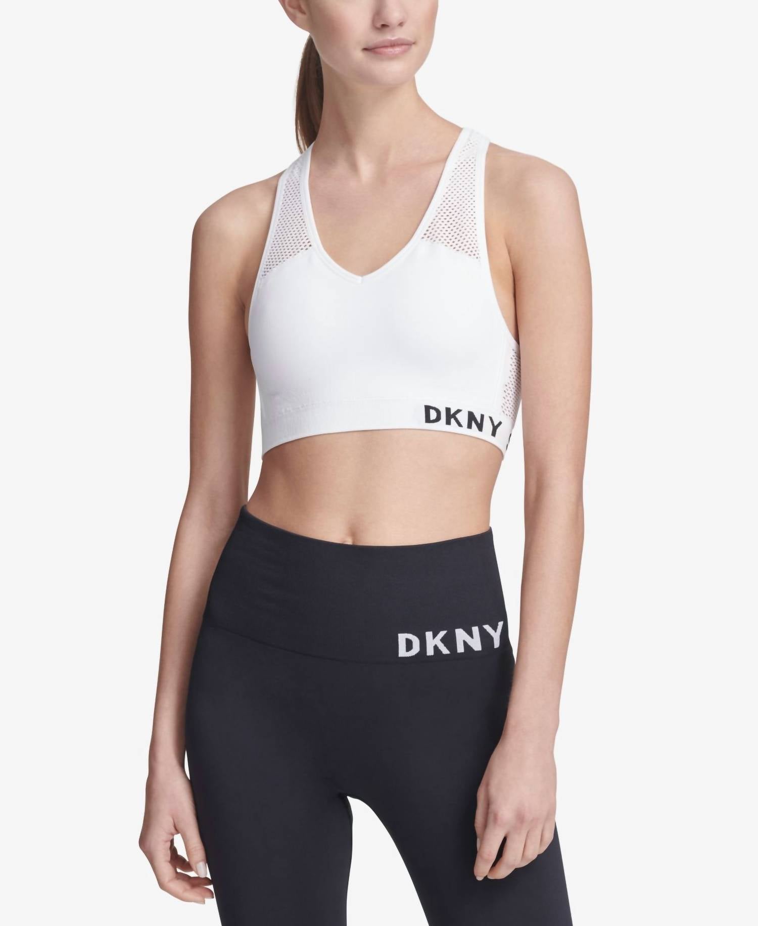 Dkny - Sport Mesh Racerback Medium-Impact Sports Bra